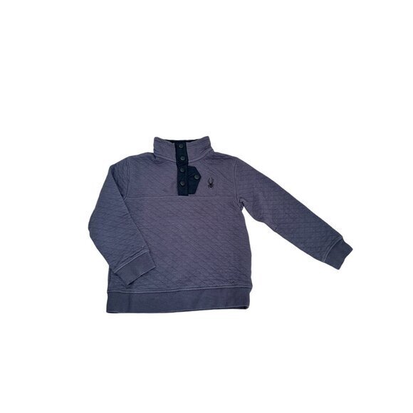Spyder Boys Quilted Pullover Sweater With Snap Placket & Logo - Picture 1 of 5